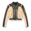 l-oonie Trompe l’oeil-effect leather biker jacket l-oonie Trompe l’oeil-effect leather biker jacket