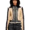 l-oonie Trompe l’oeil-effect leather biker jacket l-oonie Trompe l’oeil-effect leather biker jacket