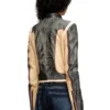 l-oonie Trompe l’oeil-effect leather biker jacket l-oonie Trompe l’oeil-effect leather biker jacket