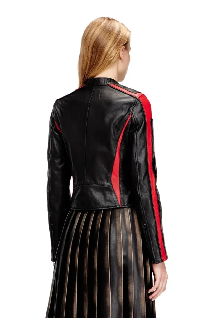 l-ovable Biker jacket in colour-block leather l-ovable Biker jacket in colour-block leather