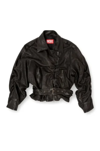 l-oys Belted jacket in boiled leather
