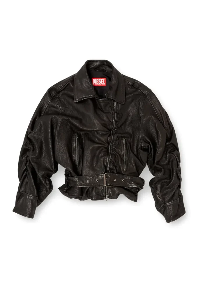 l-oys Belted jacket in boiled leather l-oys Belted jacket in boiled leather