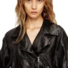 l-oys Belted jacket in boiled leather l-oys Belted jacket in boiled leather