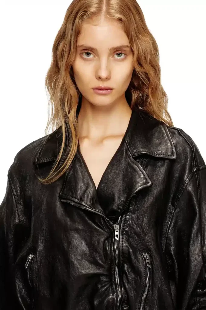 l-oys Belted jacket in boiled leather l-oys Belted jacket in boiled leather