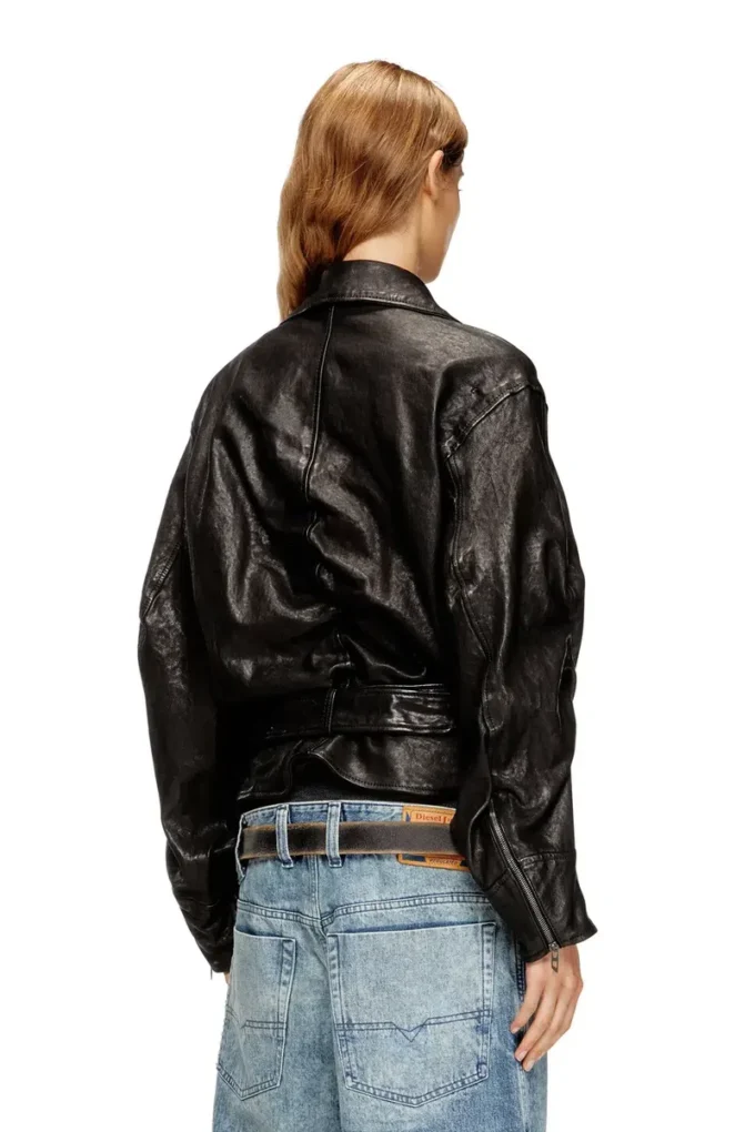 l-oys Belted jacket in boiled leather l-oys Belted jacket in boiled leather