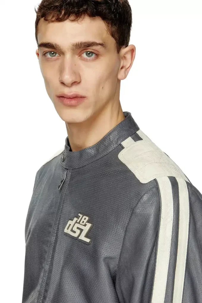 l-pop Biker jacket in perforated leather l-pop Biker jacket in perforated leather