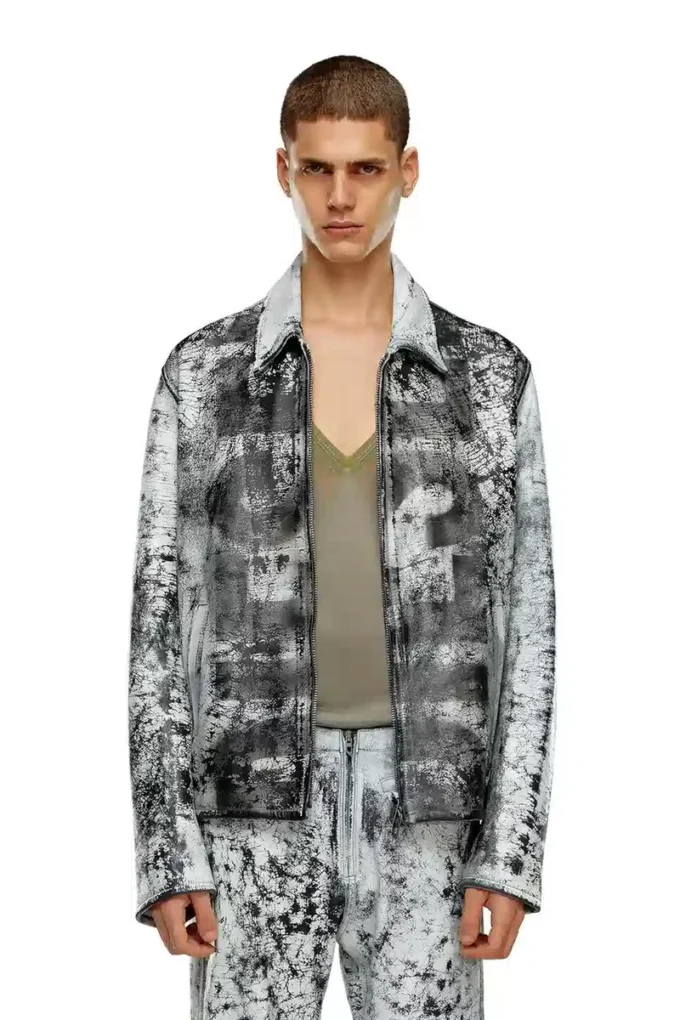 l-pylon-a Blouson jacket in treated leather l-pylon-a Blouson jacket in treated leather