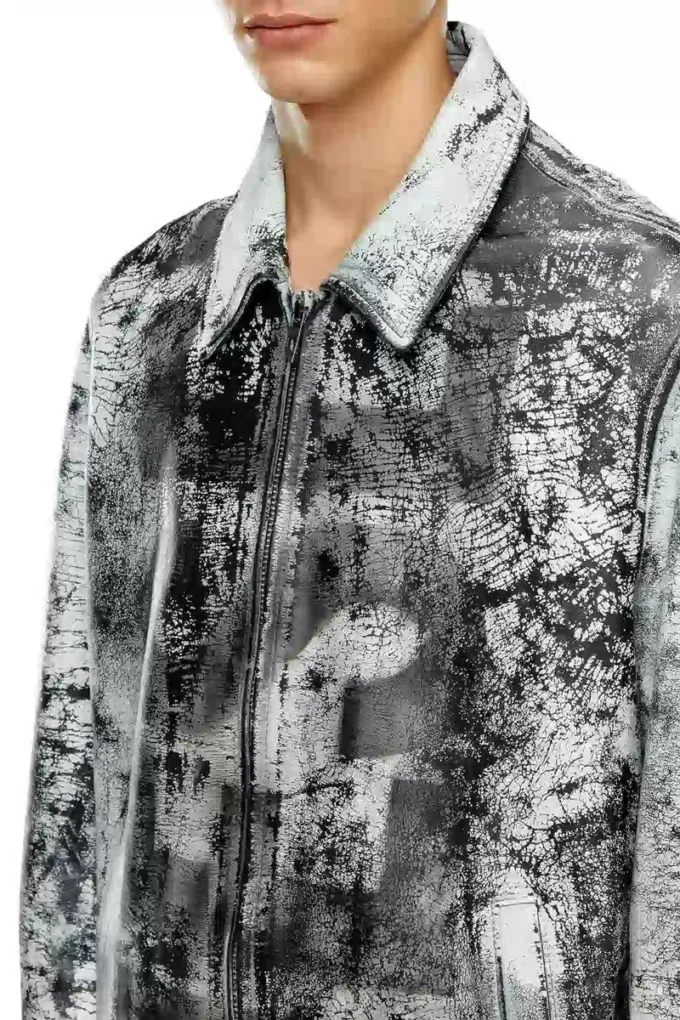 l-pylon-a Blouson jacket in treated leather l-pylon-a Blouson jacket in treated leather