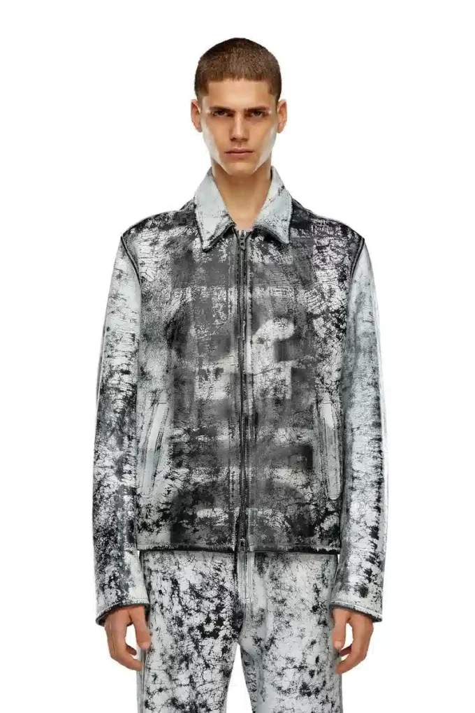 l-pylon-a Blouson jacket in treated leather l-pylon-a Blouson jacket in treated leather