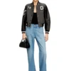 l-real-cp Cropped varsity jacket in wool and leather l-real-cp Cropped varsity jacket in wool and leather
