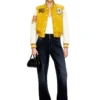 l-real-cp Cropped varsity jacket in wool and leather l-real-cp Cropped varsity jacket in wool and leather