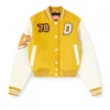 l-real-cp Cropped varsity jacket in wool and leather l-real-cp Cropped varsity jacket in wool and leather