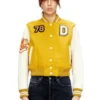 l-real-cp Cropped varsity jacket in wool and leather l-real-cp Cropped varsity jacket in wool and leather