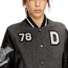 l-real-cp Cropped varsity jacket in wool and leather l-real-cp Cropped varsity jacket in wool and leather