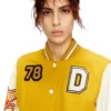 l-real-cp Cropped varsity jacket in wool and leather l-real-cp Cropped varsity jacket in wool and leather