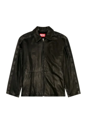 l-stoller Hybrid denim and leather jacket
