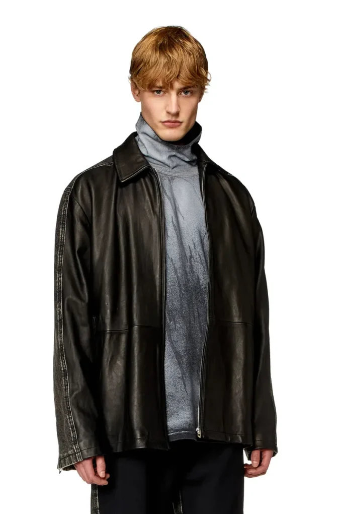 l-stoller Hybrid denim and leather jacket l-stoller Hybrid denim and leather jacket