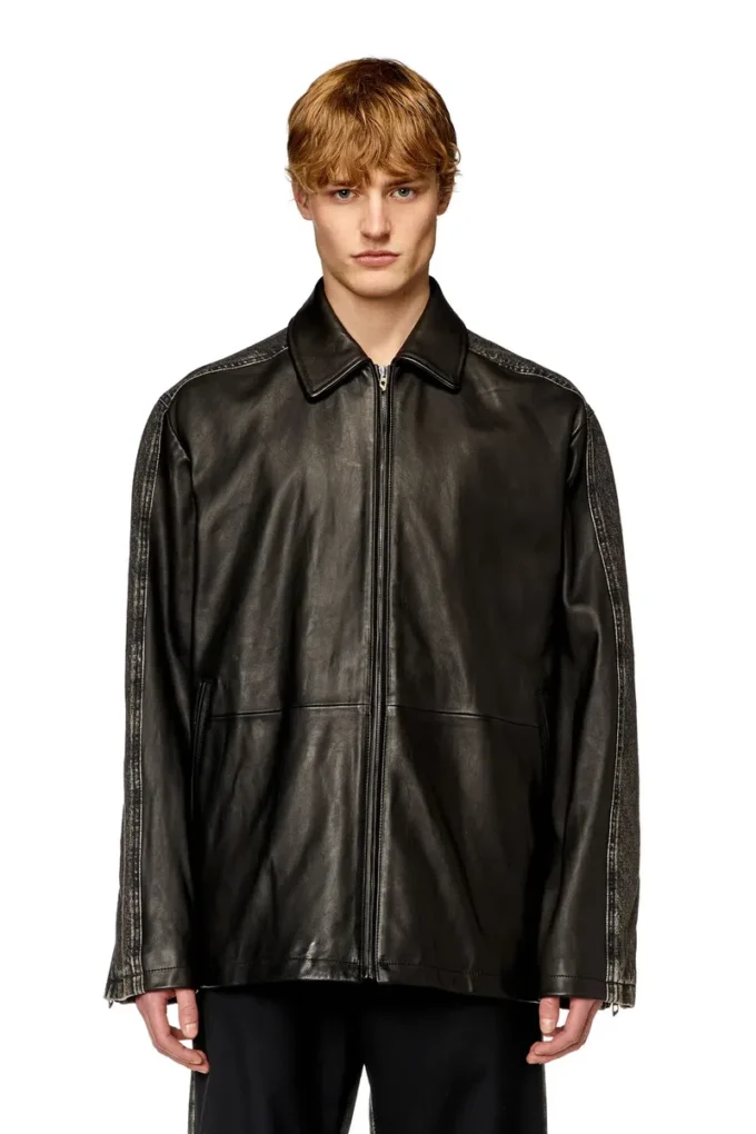 l-stoller Hybrid denim and leather jacket l-stoller Hybrid denim and leather jacket