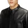 l-tad-wrd Biker jacket in waxed leather l-tad-wrd Biker jacket in waxed leather
