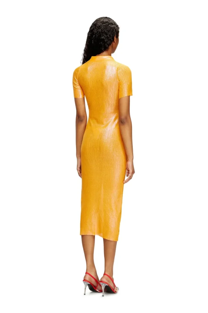 l_tina 4eva dress Iridescent knit polo dress with lotus print l_tina 4eva dress Iridescent knit polo dress with lotus print