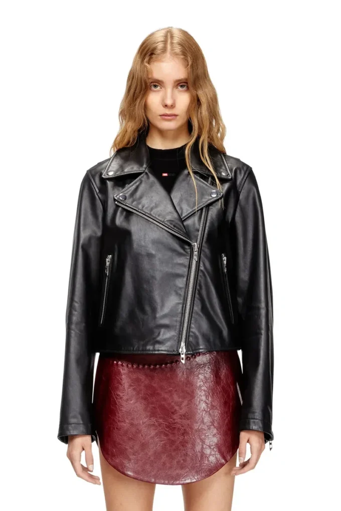 l-unatic Biker jacket in waxed leather l-unatic Biker jacket in waxed leather