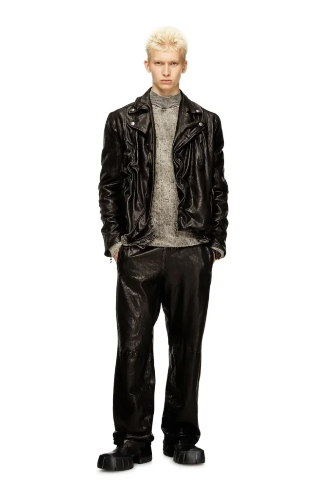 l-uncan Biker jacket in boiled leather