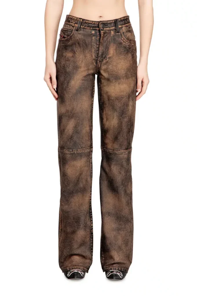 l-ysa Jean-cut distressed leather pants l-ysa Jean-cut distressed leather pants