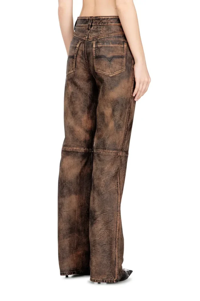 l-ysa Jean-cut distressed leather pants l-ysa Jean-cut distressed leather pants