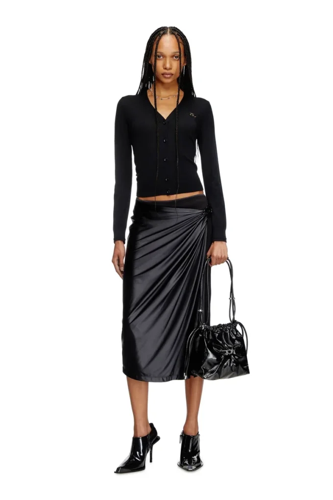 m-alima Wool cardigan with cut-out logo m-alima Wool cardigan with cut-out logo