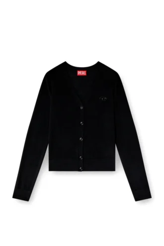 m-alima Wool cardigan with cut-out logo