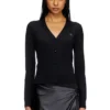 m-alima Wool cardigan with cut-out logo m-alima Wool cardigan with cut-out logo
