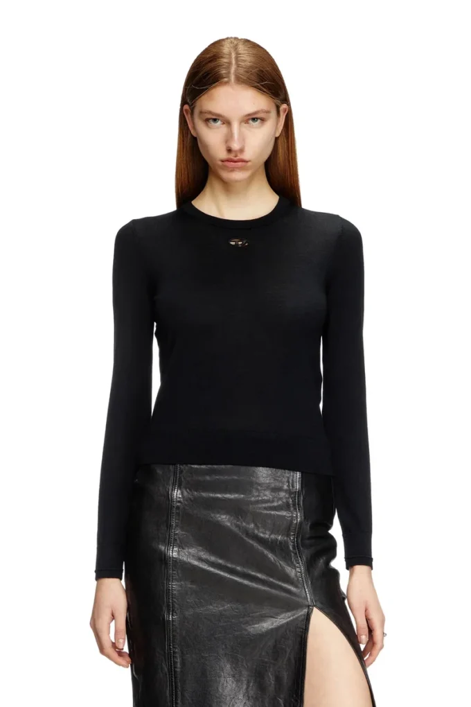 m-alinesa Wool jumper with cut-out logo m-alinesa Wool jumper with cut-out logo