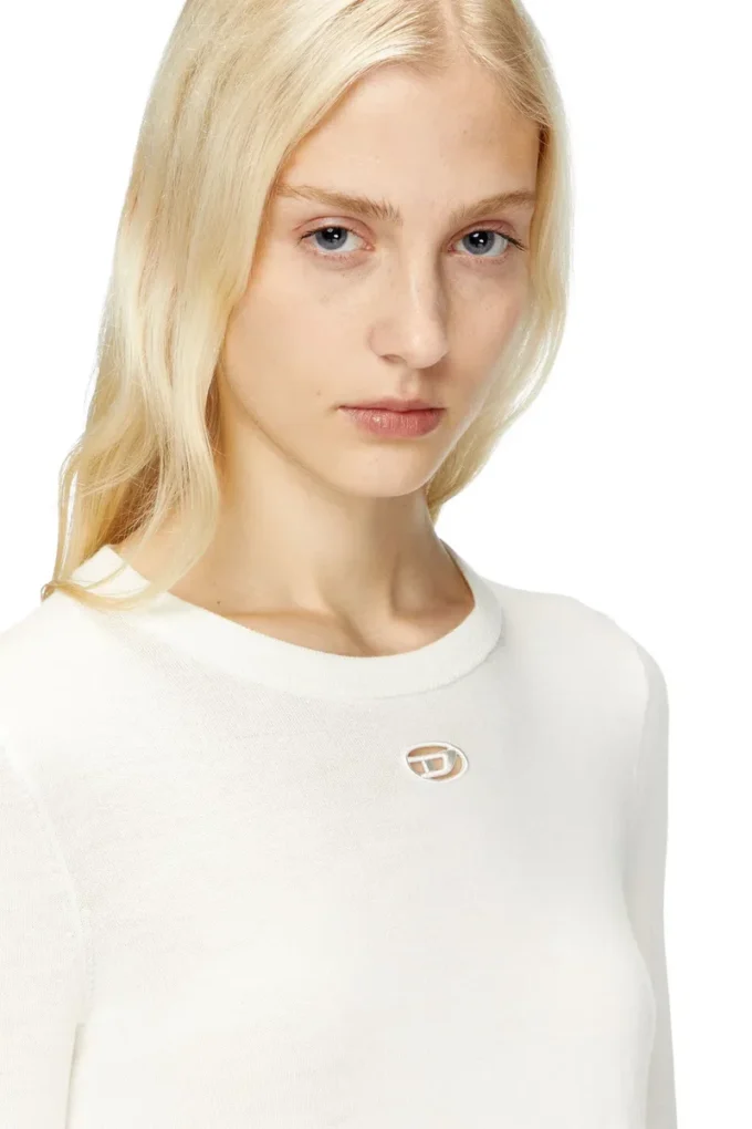 m-alinesa Wool jumper with cut-out logo m-alinesa Wool jumper with cut-out logo