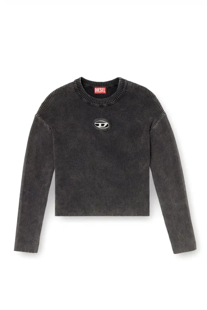 m-anchorex Cut-out ribbed jumper with Oval D plaque m-anchorex Cut-out ribbed jumper with Oval D plaque