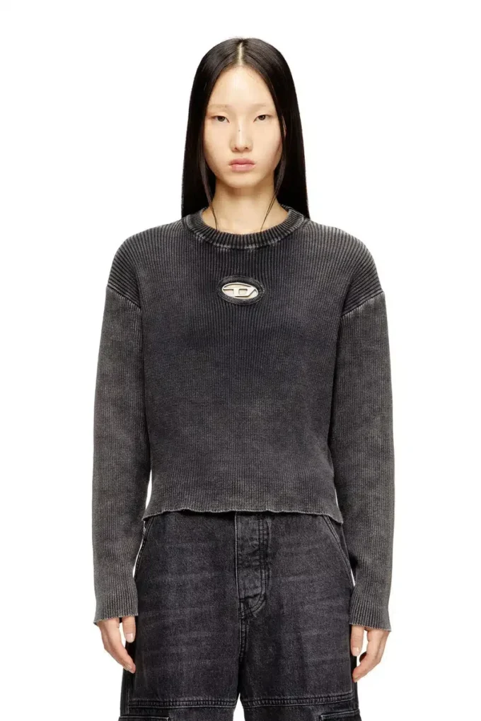m-anchorex Cut-out ribbed jumper with Oval D plaque m-anchorex Cut-out ribbed jumper with Oval D plaque