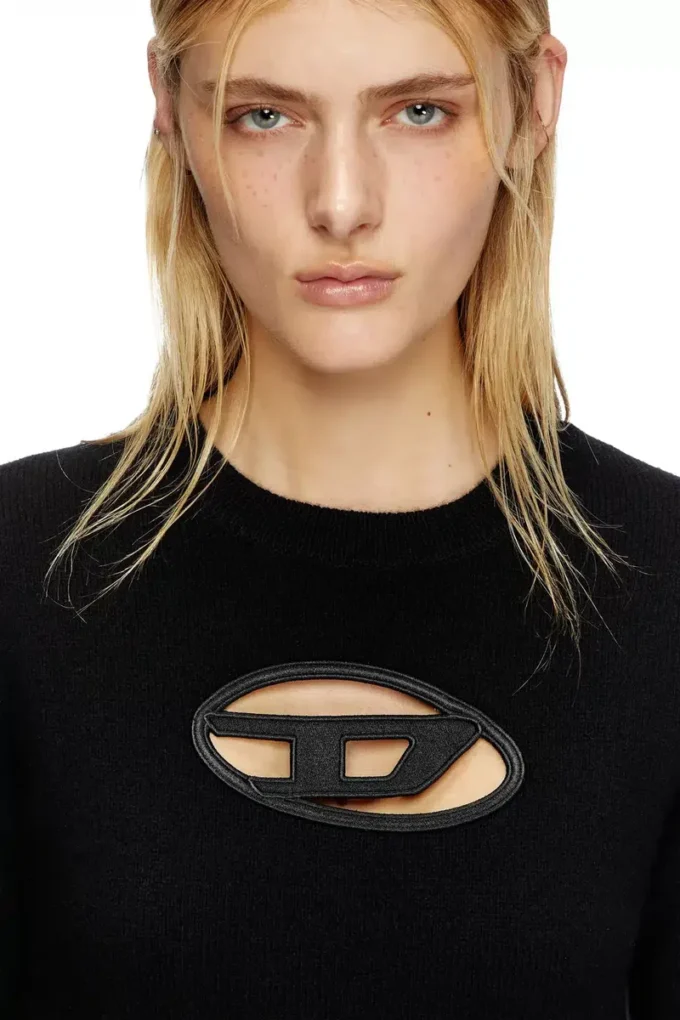 m-areesa-slim Cashmere-blend jumper with cut-out logo m-areesa-slim Cashmere-blend jumper with cut-out logo