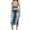 m-begonia Midi skirt in devoré metallic knit m-begonia Midi skirt in devoré metallic knit