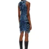 m-bianca Short dress in destroyed indigo knit m-bianca Short dress in destroyed indigo knit