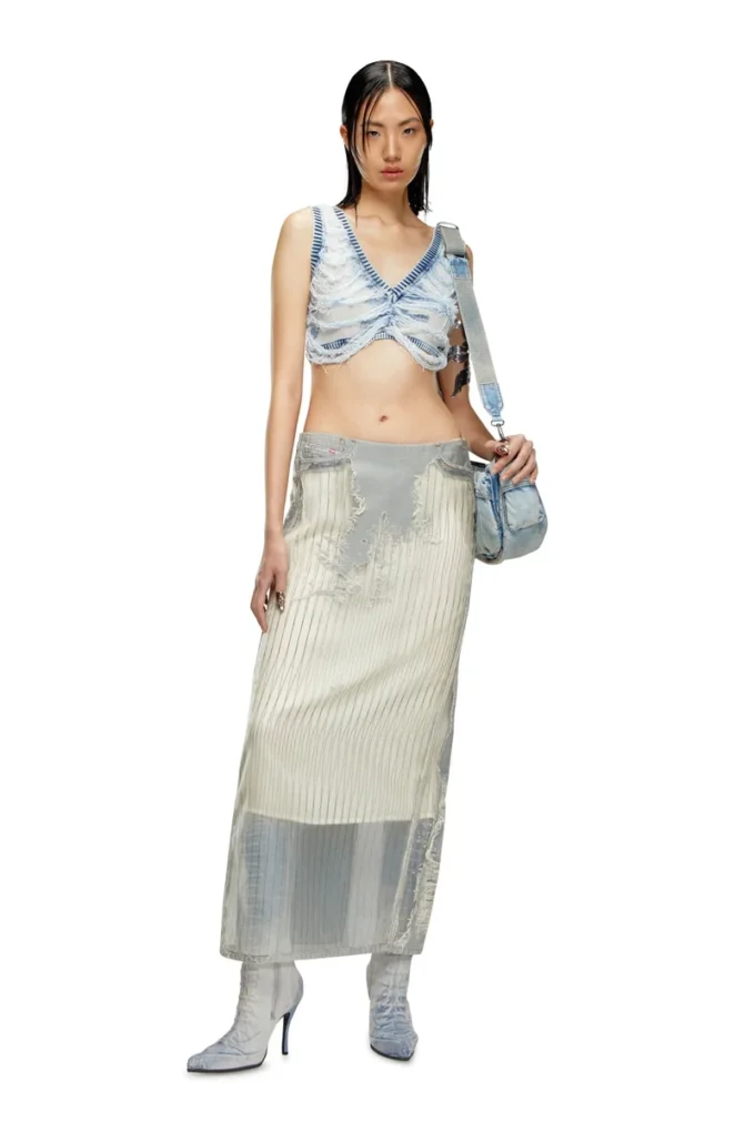 m-bletilla Bra top in destroyed indigo knit m-bletilla Bra top in destroyed indigo knit