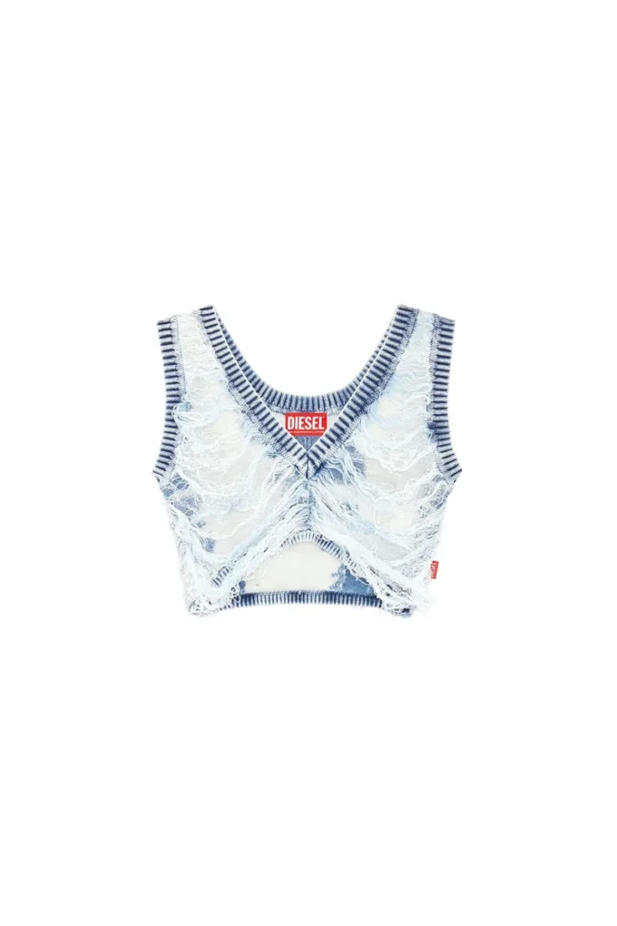 m-bletilla Bra top in destroyed indigo knit m-bletilla Bra top in destroyed indigo knit