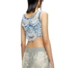 m-bletilla Bra top in destroyed indigo knit m-bletilla Bra top in destroyed indigo knit