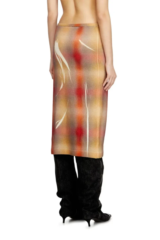 m-cherie-a Wool midi skirt with all-over check print m-cherie-a Wool midi skirt with all-over check print