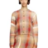 m-chloty Wool cardigan with distorted check print m-chloty Wool cardigan with distorted check print