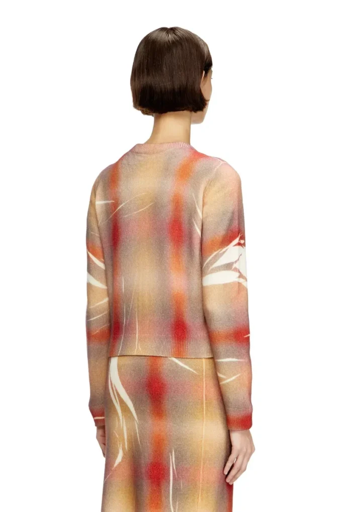 m-chloty Wool cardigan with distorted check print m-chloty Wool cardigan with distorted check print