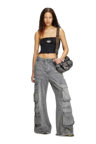 m-clarksvillex-c Knit tube top with cut-out logo