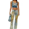 m-deidrina Cropped top in devoré metallic knit m-deidrina Cropped top in devoré metallic knit