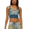 m-deidrina Cropped top in devoré metallic knit m-deidrina Cropped top in devoré metallic knit