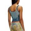 m-deidrina Cropped top in devoré metallic knit m-deidrina Cropped top in devoré metallic knit