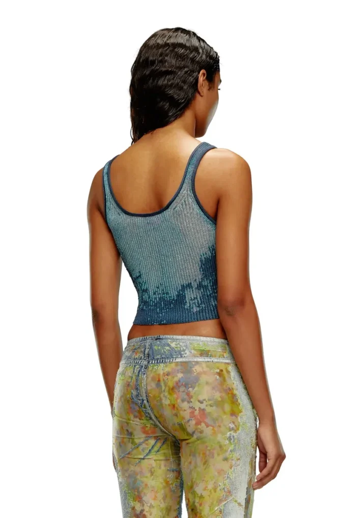 m-deidrina Cropped top in devoré metallic knit m-deidrina Cropped top in devoré metallic knit