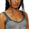 m-deidrina Cropped top in devoré metallic knit m-deidrina Cropped top in devoré metallic knit